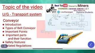 Belt Conveyor || U/G Transport system || Khanan ज्ञान