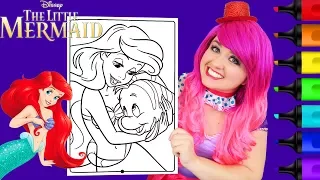 Coloring Ariel The Little Mermaid Coloring Page Prismacolor Paint Markers | KiMMi THE CLOWN