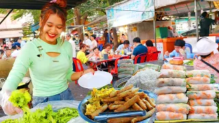Spring Roll, Yellow Pancake, Noodle Soup, Porridge, Beef Sandwich, & More - Cambodia Street Food