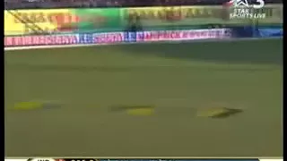 Ball boy picked the ball before it hits the boundary rope