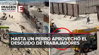 Migrantes cruzan a EU desde Tijuana gracias a una obra en muro fronterizo