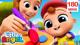 Cool Color Mixing Magic 🎨 | Bingo and Baby John | Little Angel Nursery Rhymes and Kids Songs