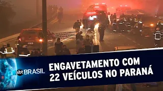 Engavetamento envolvendo 22 veículos deixa 8 mortos no Paraná | SBT Brasil (03/08/20)