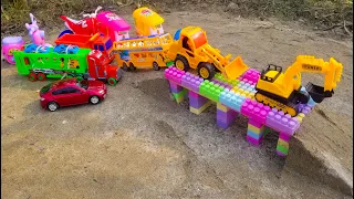 Bridge Blocks Toys with| Dump Truck Police Chase Crossing The Bridge | & Amazing, Toy video