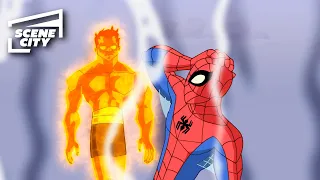 Fiery Chaos on the Racetrack | The Spectacular Spider-Man (2008)