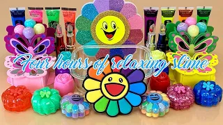 ASMR Slime ❤️🌟💜 Four hours of relaxing slime video #16. Compilation video 1080p.