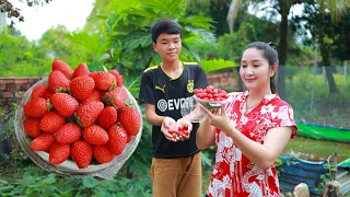 Strawberry is so good today, I buy it for salad with pork skin | Enjoy food at home, it's fresh