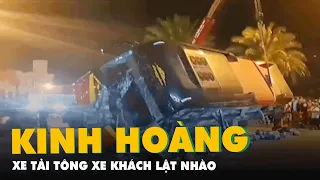 Xe tải tông xe khách giường nằm, hàng chục người bị thương ở Quy Nhơn