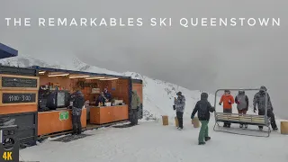 The Remarkables Ski Queenstown Winter 2023 | A Snowing Day | New Zealand Walking Tour 4K | NZ Ski