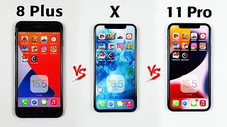 iPhone 8 Plus vs iPhone X vs iPhone 11 Pro | SPEED TEST in 2022!