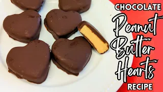 Homemade Chocolate Peanut Butter Hearts | Quick and Easy Valentine's Day Recipe!