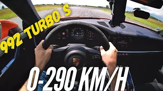 Porsche 992 Turbo S : 0-290 km/h !