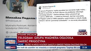 Doradca Zełenskiego: Prigożyn wydał na siebie szczególny wyrok śmierci