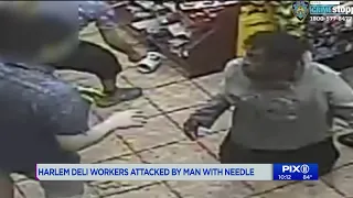 Man stabs Harlem deli workers, including a teen, with hypodermic needle during theft: police