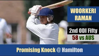 WOORKERI RAMAN | 2nd ODI Fifty | 58 @ Hamilton | IND vs AUS | Rothmans Cup Triangular Series 1990