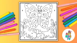 Coloring Page by Numbers | Learn Colors and Numbers with Coloring