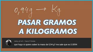 Cómo PASAR GRAMOS a KILOS - Cuántos kg son 0,94 g