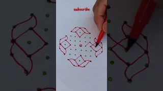 9-3-3 dots rangoli art/ new year rangoli / easy for beginners rangoli/ muggulu kolam