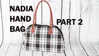 Nadia Handbag Part 2 / Leather handles and zip pocket pouch