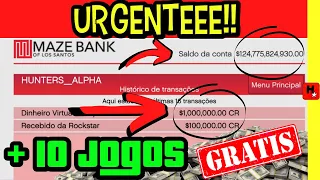 *$1 milhão Grátis no GTA 5 Online* + 10 Jogos de Graça!!