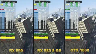 RX 590 vs RX 580 vs GTX 1660 | GTA V | 1080P VERY HIGH SETTINGS