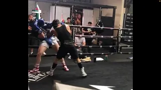 Canelo Alvarez sparring Oscar Valdez