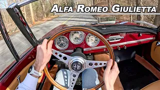 1960 Alfa Romeo Giulietta Spider Veloce - Driving the 1300cc Italian Classic (POV Binaural Audio)