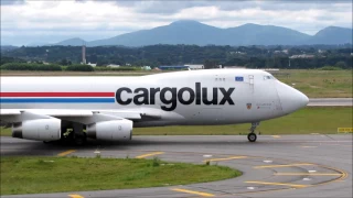 Pouso e Decolagem em Curitiba - Boeing B747-4R7 Cargo - (LX-VCV) Cargolux  03/03/2017