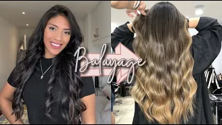 HAIR TRANSFORMATION VLOG || balayage on dark hair