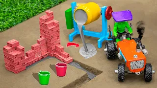 Diy How to building mini Cowshed science project | Diy technology concrete mixer | @Diyfarming