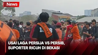 Suporter Ricuh usai Persija vs Persib di Bekasi, Jawa Barat