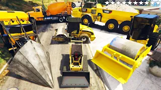 GTA 5 - Stealing *RARE* CONSTRUCTION VEHICLES with Franklin! (Real Life Cars #124)