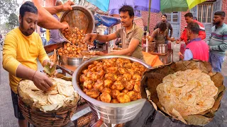 25.Rs/- Only | Highest Selling Dal Puri & Aloo Soya Curry | 500 People Eat Everyday | Street Food
