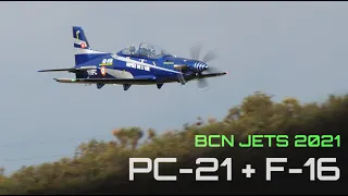 Skymaster PC-21 Emergency Landing + TNT Models F-16 ✈️ BCN JETS 2021