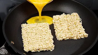 Just pour eggs over ramen and the result will be amazing! easy and delicious!quickly recipe