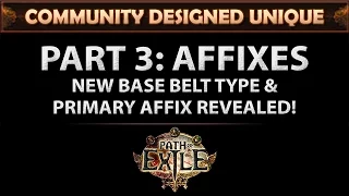 Path of Exile Community Unique Pt 3 - Base & Stat Revealed, Vote for Secondary Stats!