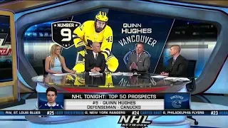 Top 50 Prospects:  Quinn Hughes lands at No. 9 on the list  Aug 31,  2018