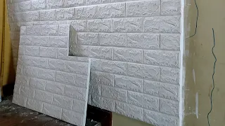 How to Install brick Wall Panels | Homemade gypsum panel