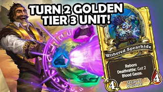 PERFECT QUILBOAR START With Turn 2 Golden Tier 3 Withered Spearhide! | Hearthstone Battlegrounds