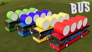 SCHOOL BUS TURNED INTO COTTON BALE LOADER! COLORFUL FARM! ​Farming Simulator 19