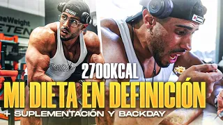 DIETA en DEFINICION 2700kcal y SUPLEMENTACION + ENTRENO de ESPALDA | Mauro Fialho IFBB PRO