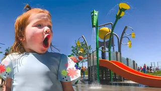 THE BEST SPLASH PAD!! Adley and Mom have the best time at the waterpark they found!