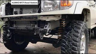 KUMHO MT71Road Venture 285 75 16 On our Landcruiser 79 series VDJ79 Toyota Genuine winch bar FIND!!!