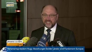 Martin Schulz vor seinem Treffen mit Angela Merkel und Horst Seehofer am 22.01.18