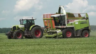 Уборка викоовсянки  2 CLAAS JAGUAR 850, CLAAS ARES 945 RZ , ХОЗЯИН.