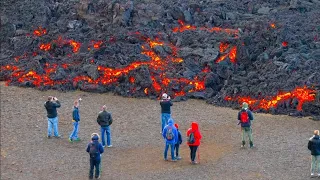 🔥GELDINGADALUR BEFORE FILLING UP! CLICKING LAVA! Iceland Volcano Eruption
