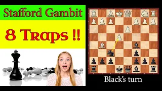 The Best 8 Traps || Exploring the Stafford Gambit Chess Opening