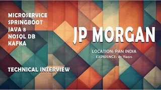 SELECTED? | JP MORGAN | Java microservice spring boot real time interview | Real time interview