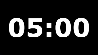 Black Screen 5 Minute Countdown Timer with Relaxing Music and Alarm