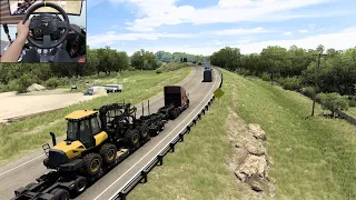 Transporting forestry machinery through Texas - American Truck Simulator | Thrustmaster TX